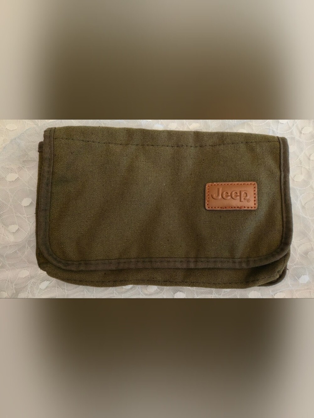 Jeep Olive Green Canvas Travel Organizer Pouch EMPTY